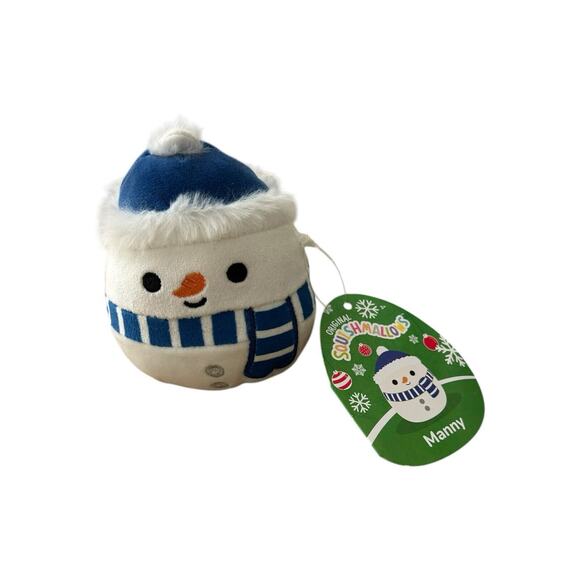 Squishmallow Manny‎ the Snowman Mystery Squad Capsule 2023 Plush 4" Hat - Picture 1 of 6